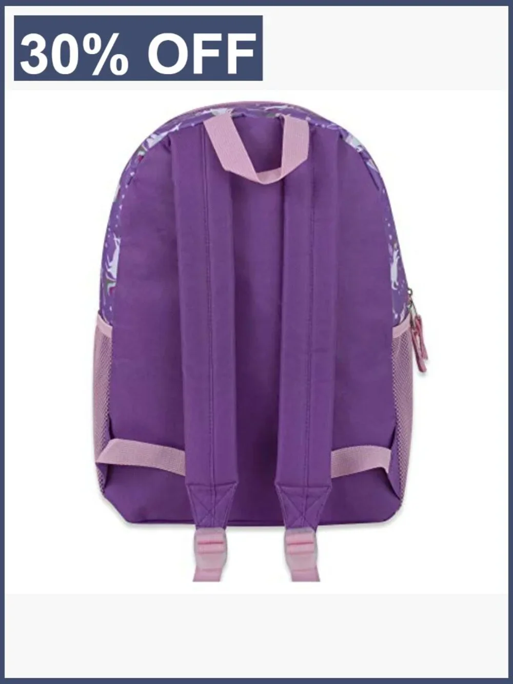 Kids Plush Unicorn School Backpack 17in with Side Pockets Padded Straps
